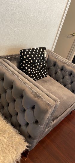 Velvet Grey Decorative Chair 