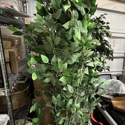 6ft Artificial Ficus Tree For Home Decor, 6 Feet Faux Plant Fake Silk Trees With Pot For Indoor Outdoor House Living Room Office Garden
