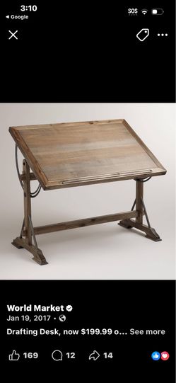 World market drafting drawing art table desk