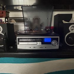 Record Player With Bluetooth And Usb and SD And  Cd Player