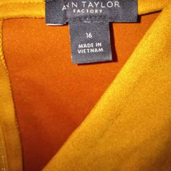 Ann Taylor Dar yellow dress. Size 16. Excellent Condition. New. 
