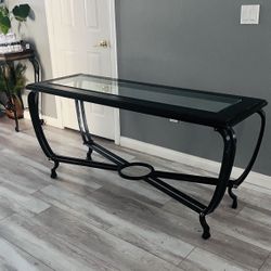 ✨ Gorgeous Glass Top Sofa Console entry Table – Only $45 ✨ I am near IKEA ( s. Durango/215)   Beautiful black console/sofa table with a tempered glass