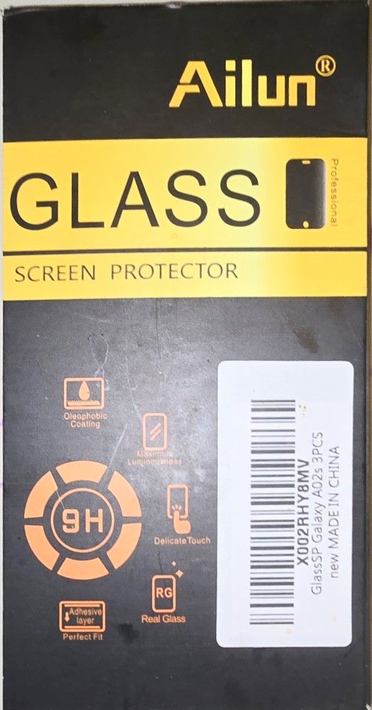Three piece Tempered glass anti shatter Anti fingerprint screen protector Samsung S23, Samsung S23 Ultra, Galaxy A02s