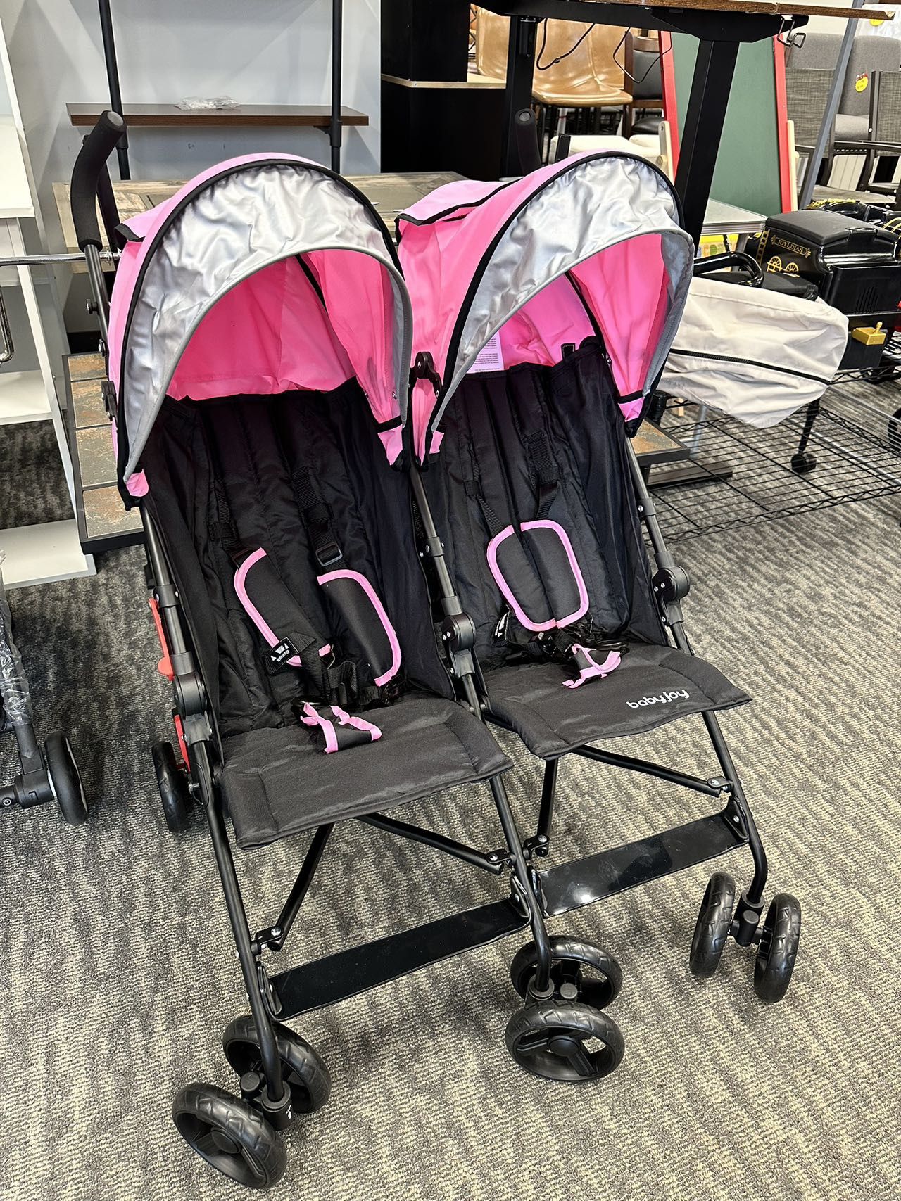 BABY JOY Double Light-Weight Stroller, Travel Foldable Design, Twin Umbrella Stroller