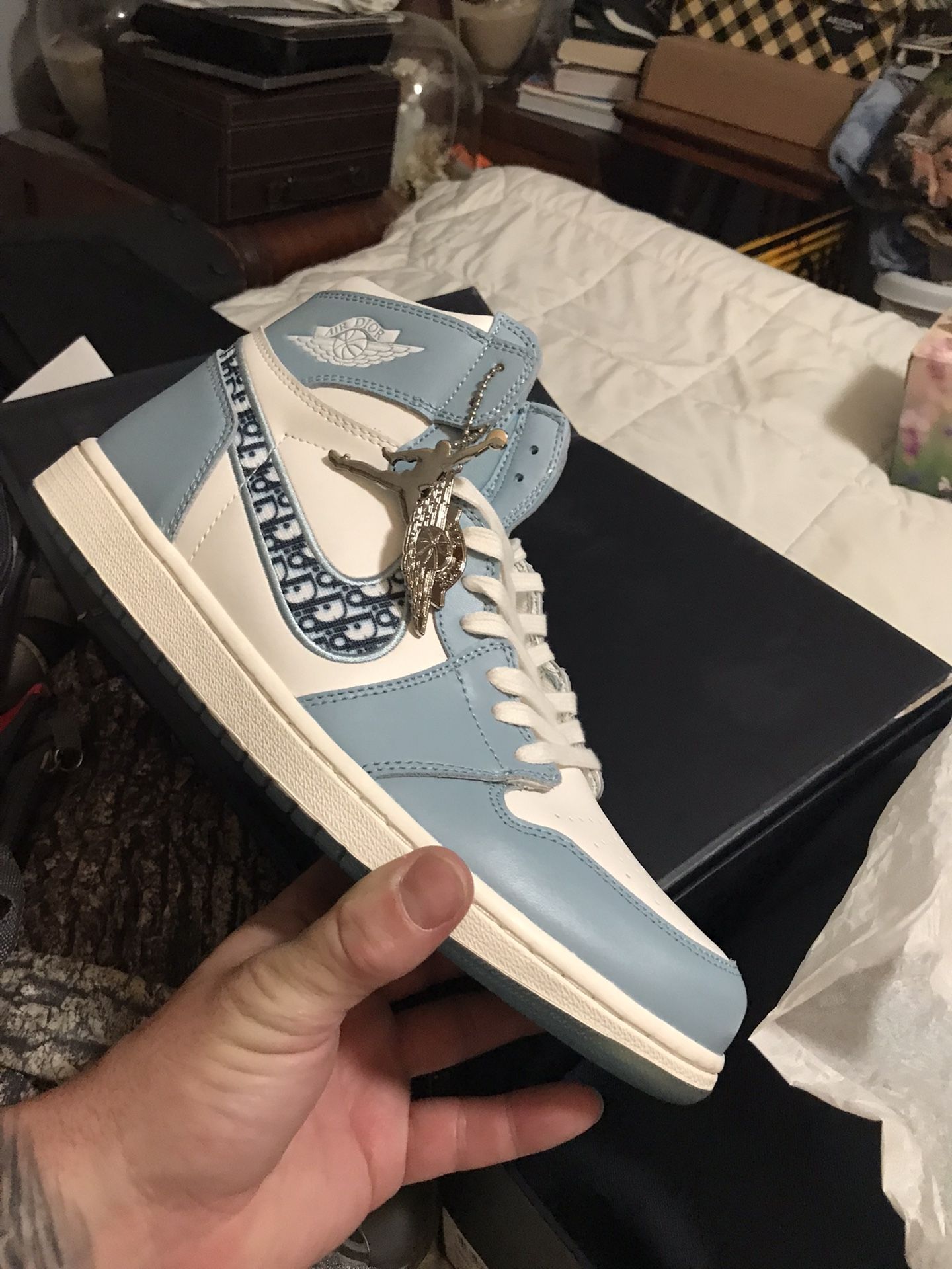 DIOR x NIKE AIR JORDAN 1 HIGH BLUE SHOES SNEAKERS BRAND NEW New Never Worn Not Type Of Shoes I Wear