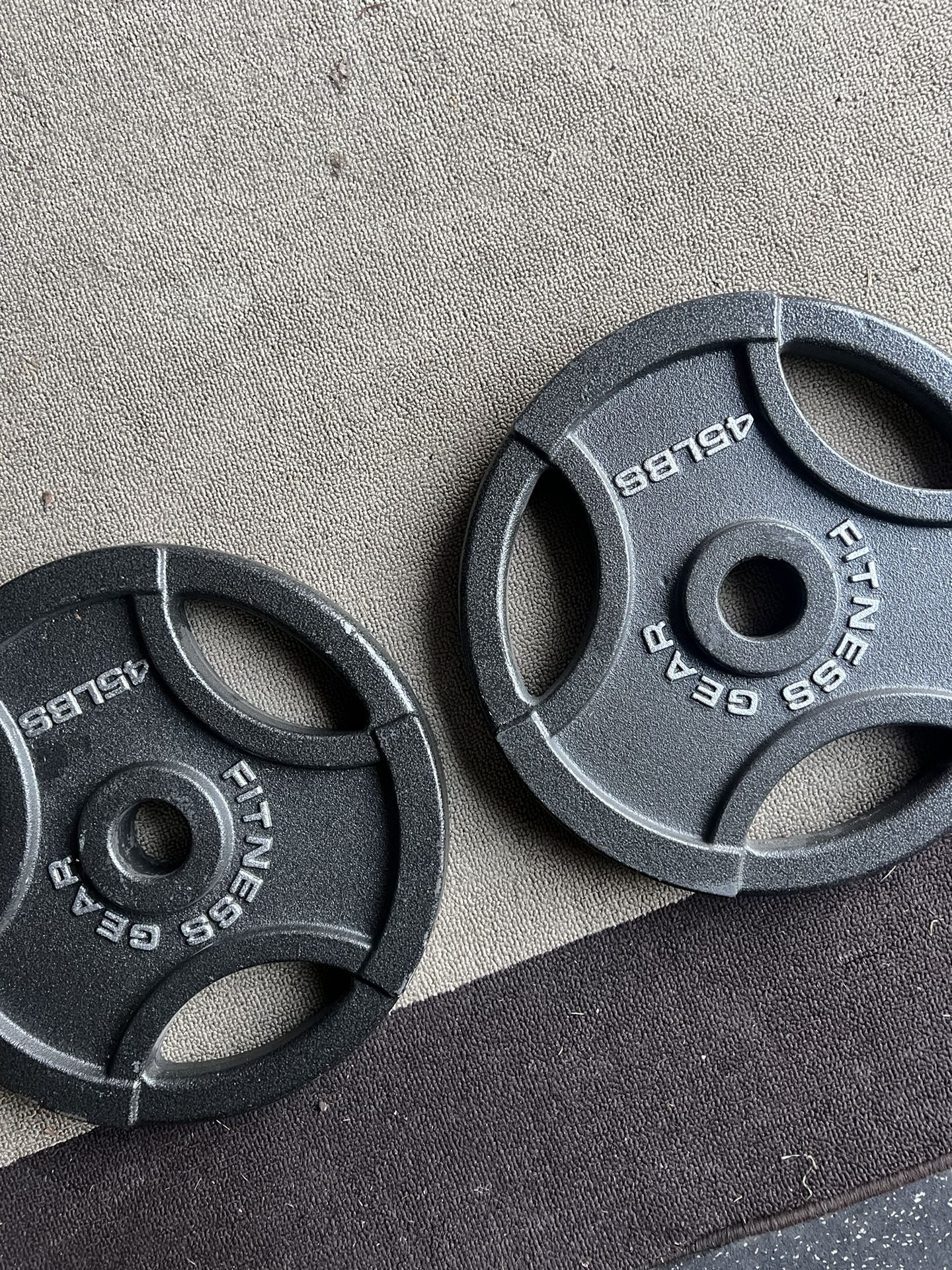 2 Inch Olympic Pair Of 45LB Weight Plates 