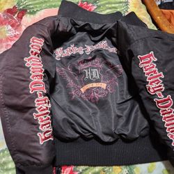 Reversible Harley-Davidson Girl's Puffer Jacket – Size 5 – Black / Pink-Red