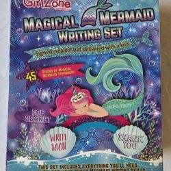 GirlZone Magical Mermaid Writing Set Stationary w/Envelopes 45 pc w/Keepsake Box