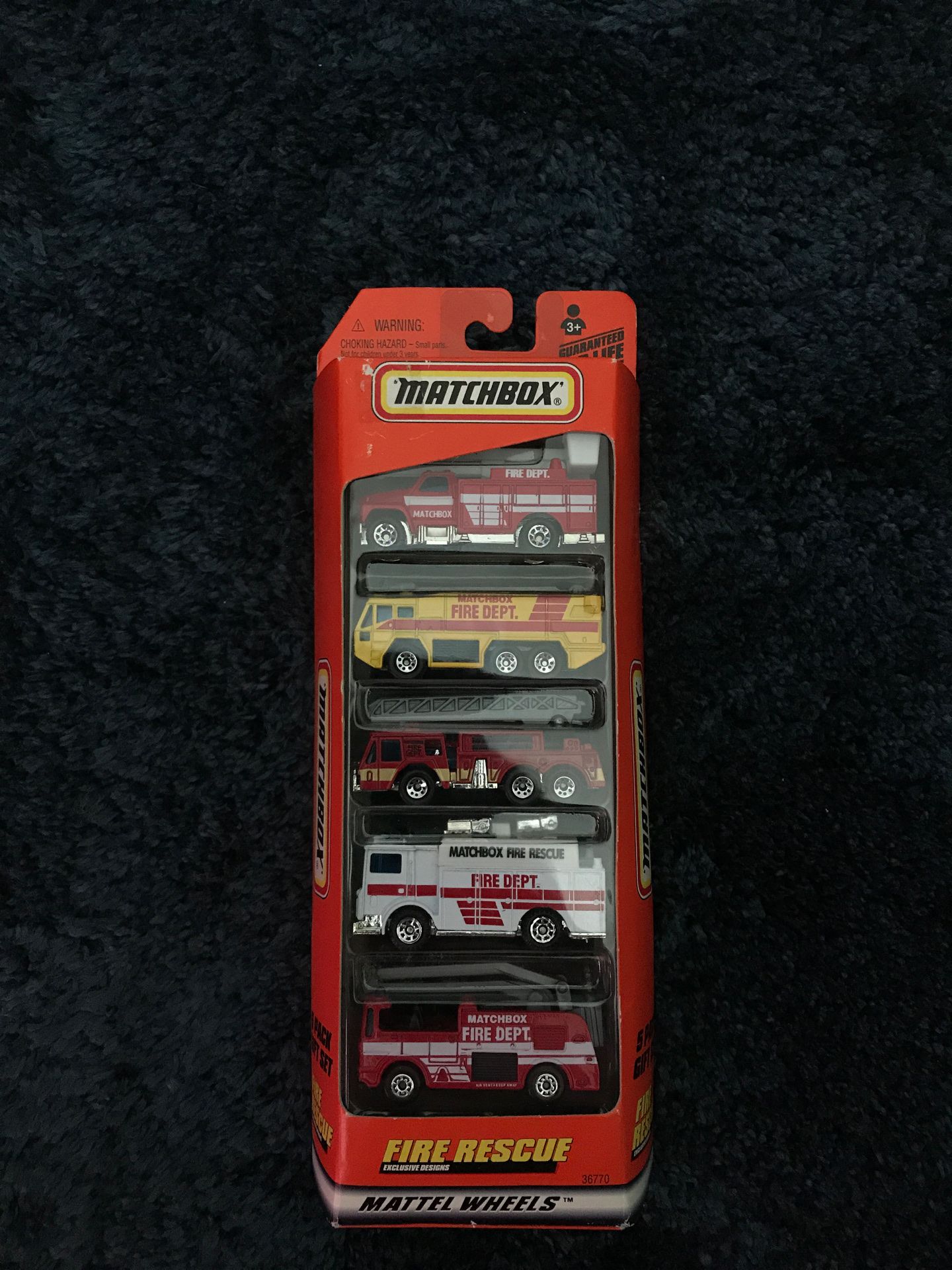1998 match box fire rescue exclusive design 5 pack