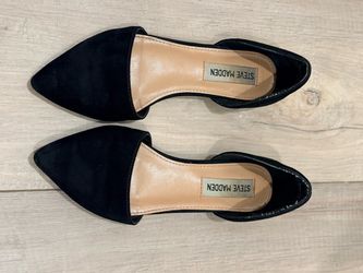 Steve Madden Black Suede D'Orsay Flats Size 4