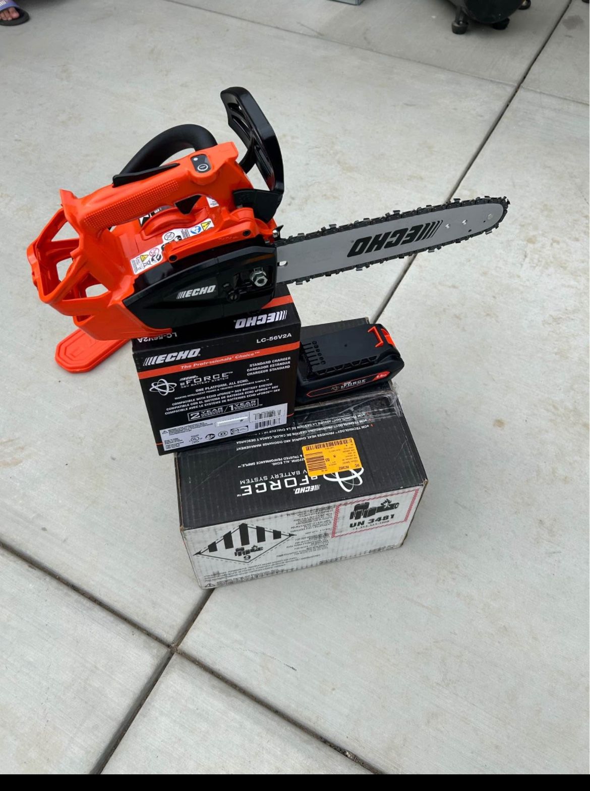 ECHO 56V 12 in. X Series Cordless Battery Top Handle Pro Chainsaw w/ SpeedCut Nano 80TXL Chain and 2