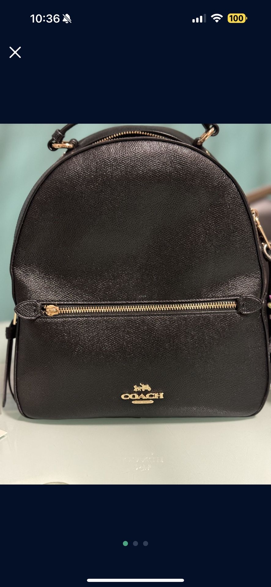 Black Coach Medium Backpack 