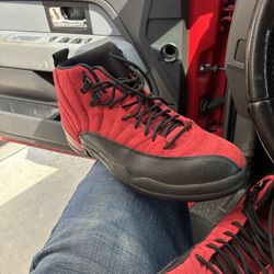 Like new red and black air Jordans