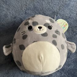 Squishmallow Grey Spotted Seal Isis 8” 