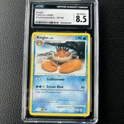 Pokemon KINGLER Great Encounters (2008):  20/106 ** Rare Graded Card** Mint 8.5