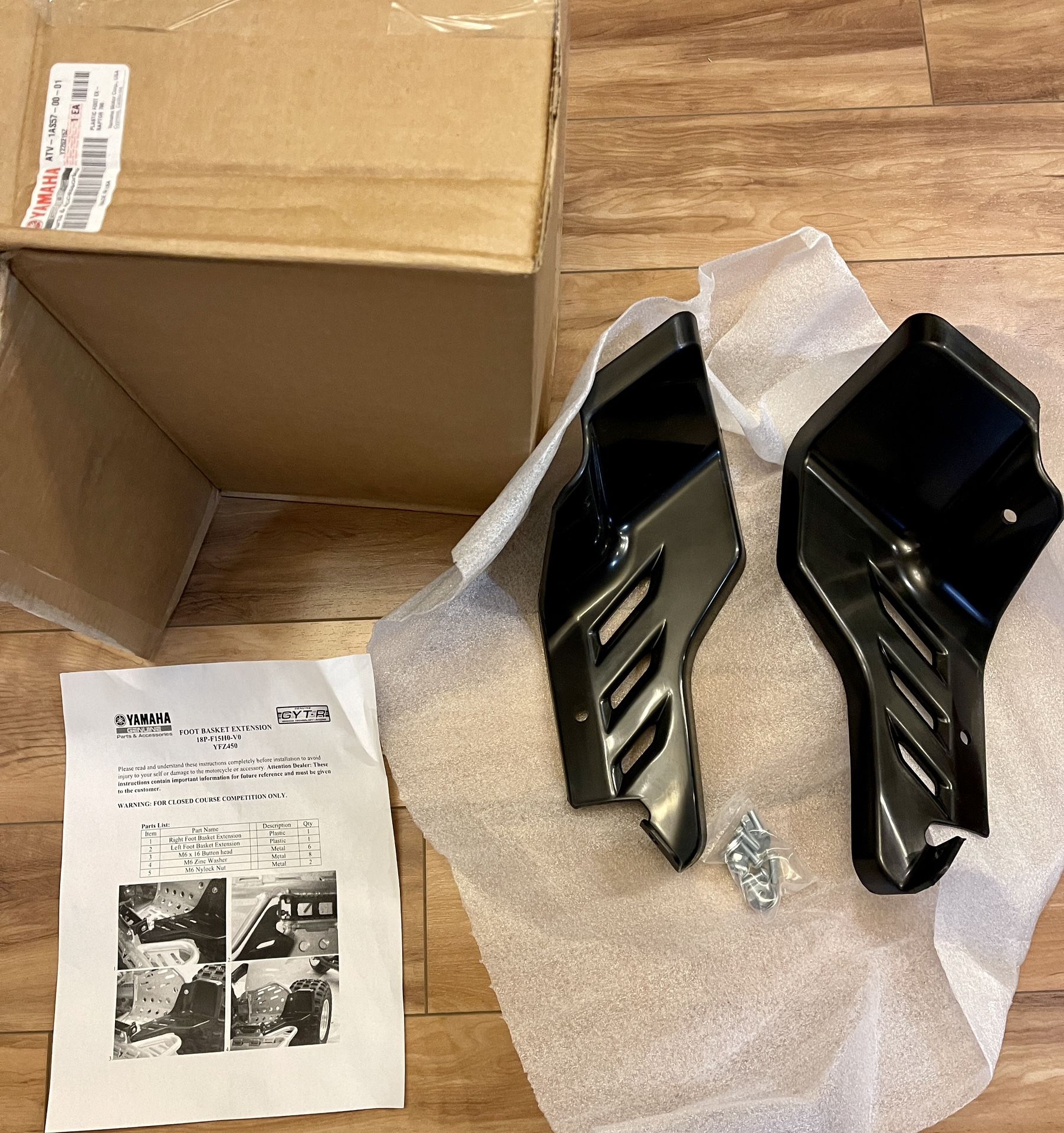 Yfz450 or raptor 700 700r gytr footwell extensions Yamaha