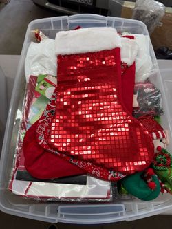 Box Full of Christmas Decorations