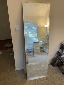 Matte black standing mirror