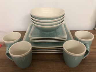 Sango Vega Aqua 16 Piece Dinnerware Set