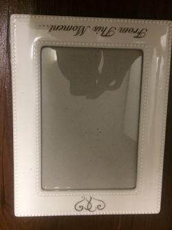 White glass picture frame 5 by 7