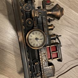 United Train Clock Locomotive Brass Lighted Clock Model 703 USA Made Brooklyn