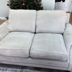 🛋️ Light Beige Loveseat Sofa — Great Condition!