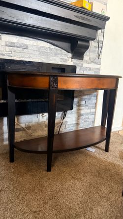 Demilune Console Table with Lower Shelf, sideboard, entry table