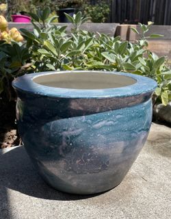 Blue Ceramic Garden Pot