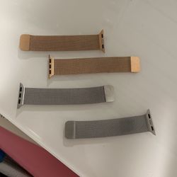 silver and gold apple watch bands 