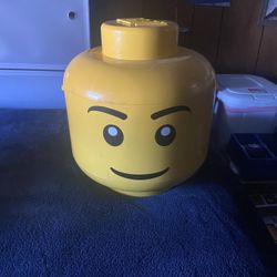 LARGE 27cm yellow boy face Lego Head Toy Storage Box