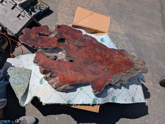 Treated Red Wood Live Edge Table Top