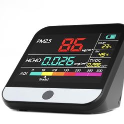 13 in 1 Air Quality Monitor Indoor Portable PM1|PM2.5|PM10|TVOC|Formaldehyde|Temp|Humidity and 6AQI Detector with Beep Alarm,Easy to Use,Highly Accura