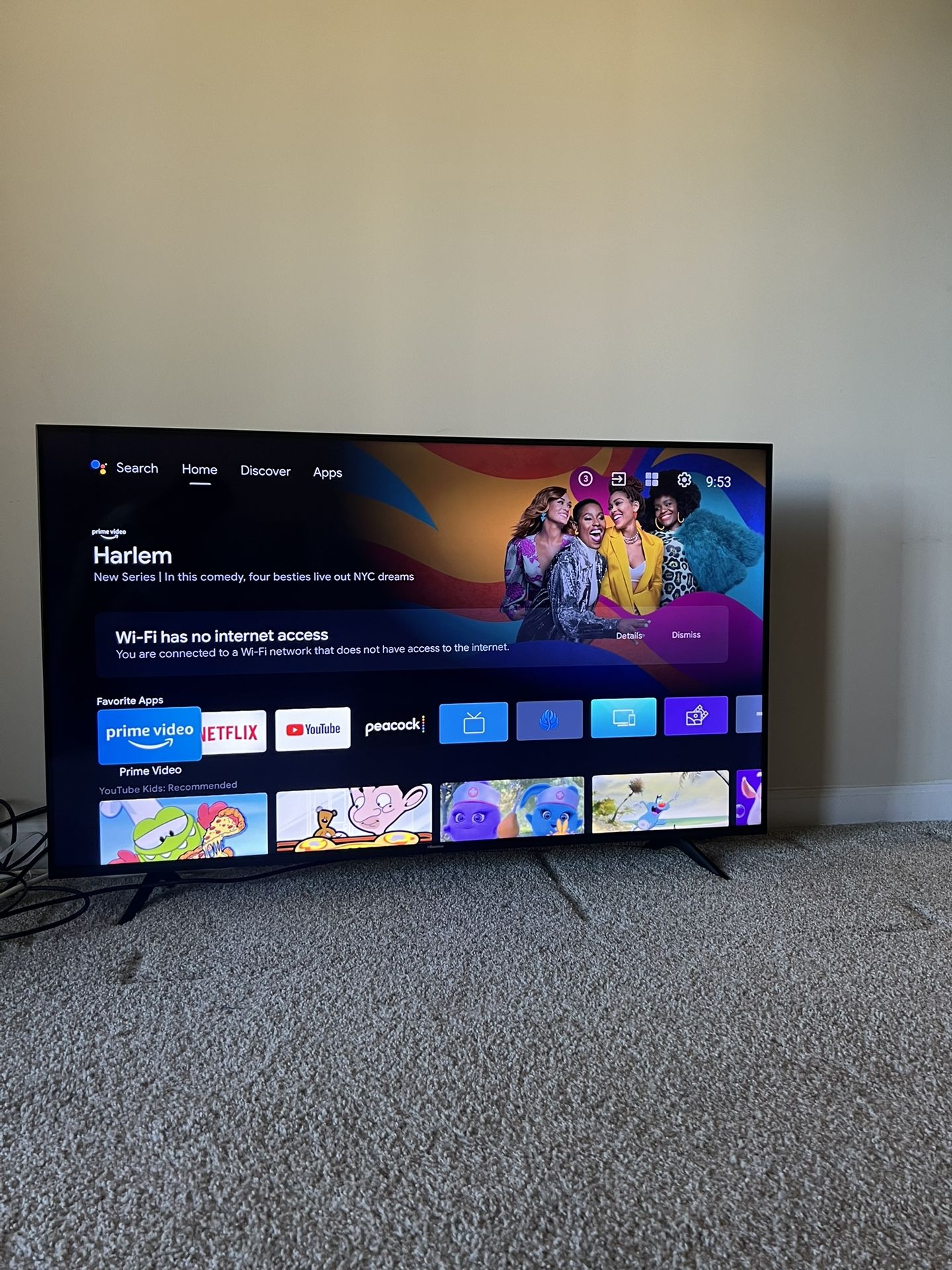 Like New Hisense 55” Smart TV with Remote And Box