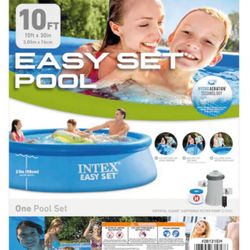 Intex Easy Set Pool 10-ft x 10-ft x 30-in Above-Ground Pool With Pump - Alberca (New / Nueva)