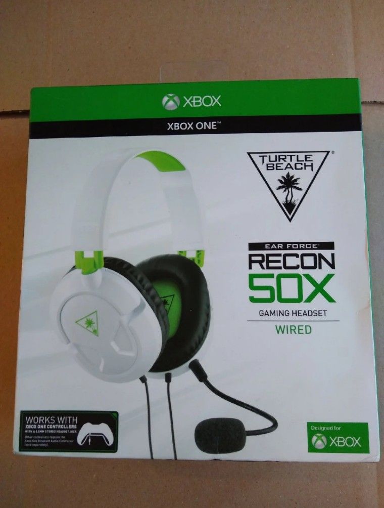 TURTLE BEACH - EAR FORCE RECON 50X OVER-THE-EAR WIRED GAMING HEADSET FOR XBOX ONE, PS4, PC AND MOBILE - WHITE/GREEN