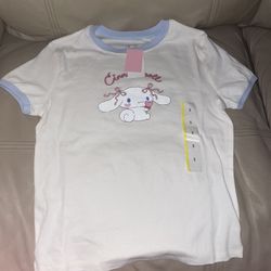 Cinnamoroll Girls White and Blue T-Shirt Small NWT Cute Adorable Cartoon Print
