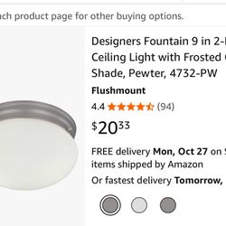 Ceiling Light 91/4” Wide 4 3/4” Tall 