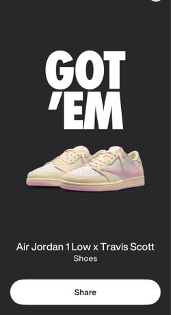 Jordan 1 Low Travis Scott size 9.5 Shypink