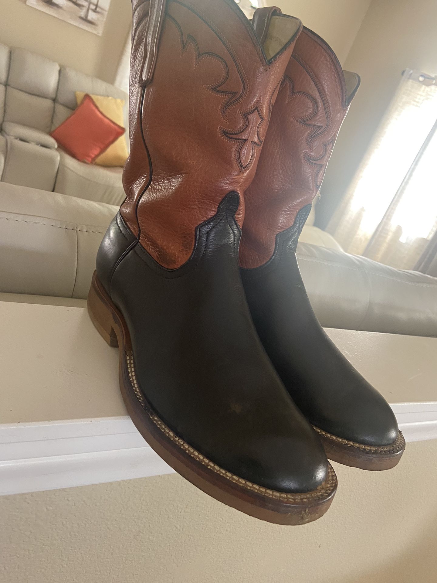 Leather, cowboy boots