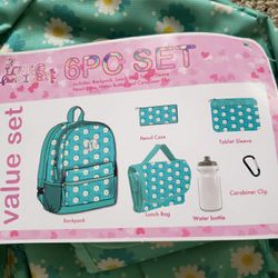 NEW Girl’s Backpack Set -- Daisies