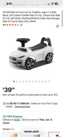 Ride On Push Car for Toddlers, Ages 1-3, Ride Racer, Sit to Stand Toddler Ride On Toy, Classic Kids Ride On Car with Music Steering Wheel & Under Seat