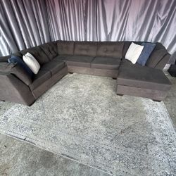Dark 3 piece U shape sectional -Delivery Available