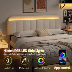 King Size Headboard Only with LED Light & Storage, Adjustable Headboards, Customized