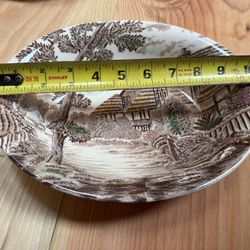 vintage transferware oval plate or platter in the "Stratford on Avon" pattern by Brown & Ritchie. 