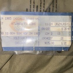 Bears Tickets Vintage 1985 Vs Falcons Night Game