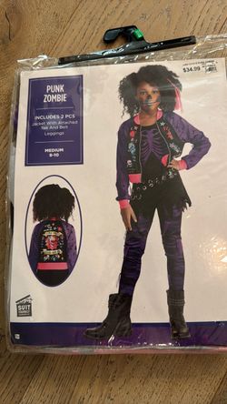 Punk Zombie kids child costume