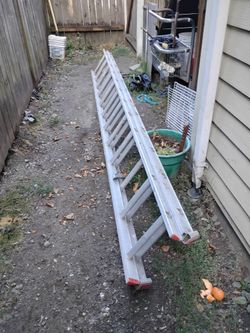 Werner model D-1124-2/ 24 ft working length 21 ft type 3 ladder 200 lb
