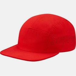 Supreme NY Perforated Logo 5 Panel Camp Cap Red Box Logo Bogo OSFA Strapback Hat