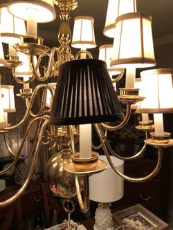 New Pleated Black Silk Chandelier Shades