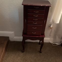 Mahogany Jewelry Armoire 